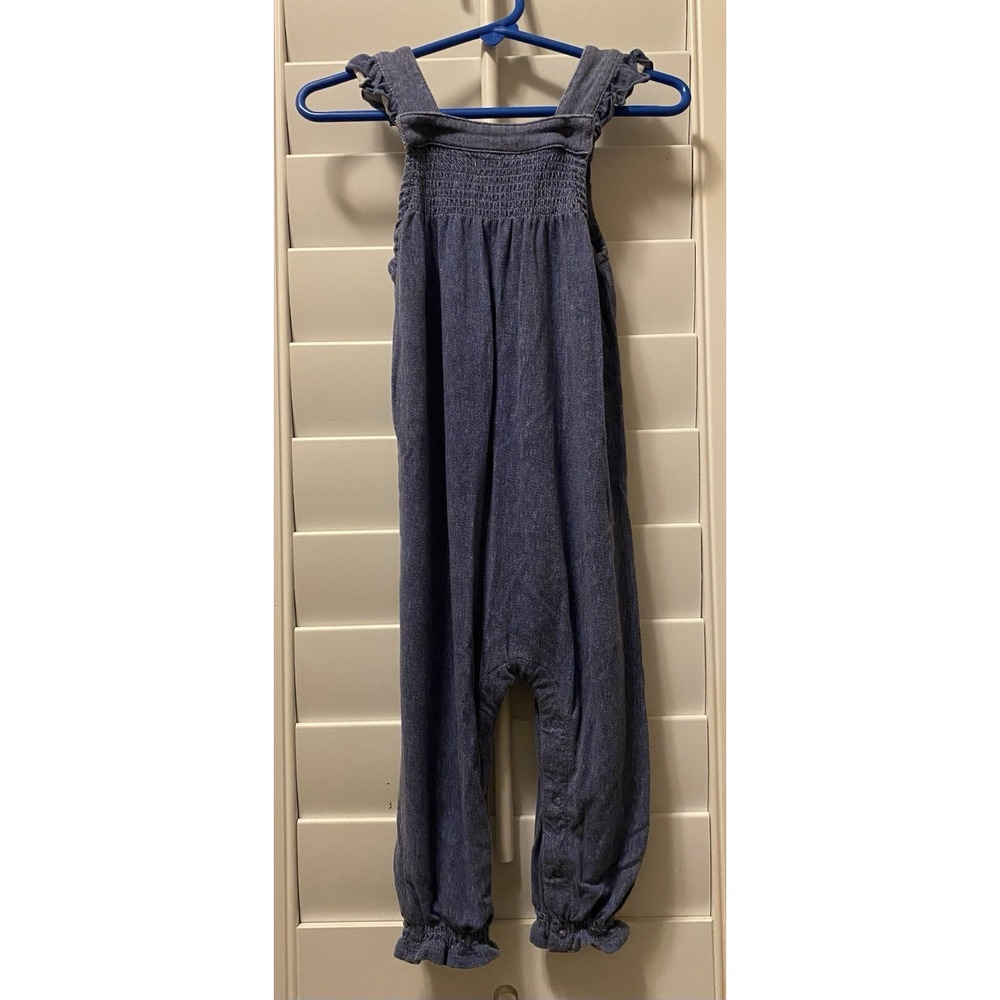 Angel Dear Bamboo Smocked Front Coverall Denim Blue 18-24 Months Baby Girl